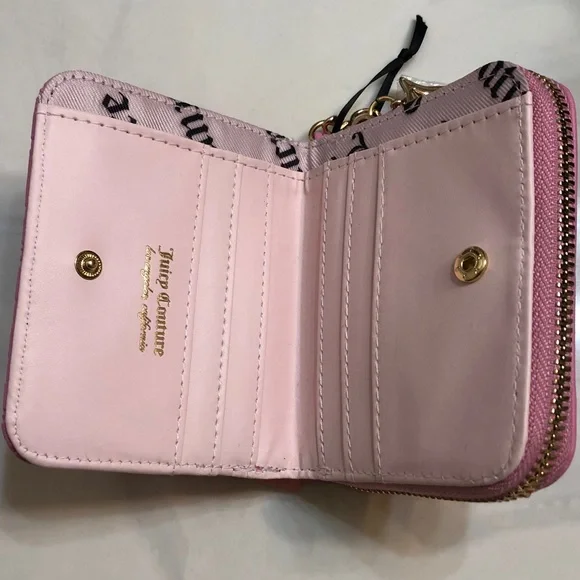 Juicy Couture Cherry Blossom Pretty Pop Small ZA Wallet Back ID Organizer NWT - Picture 12 of 16